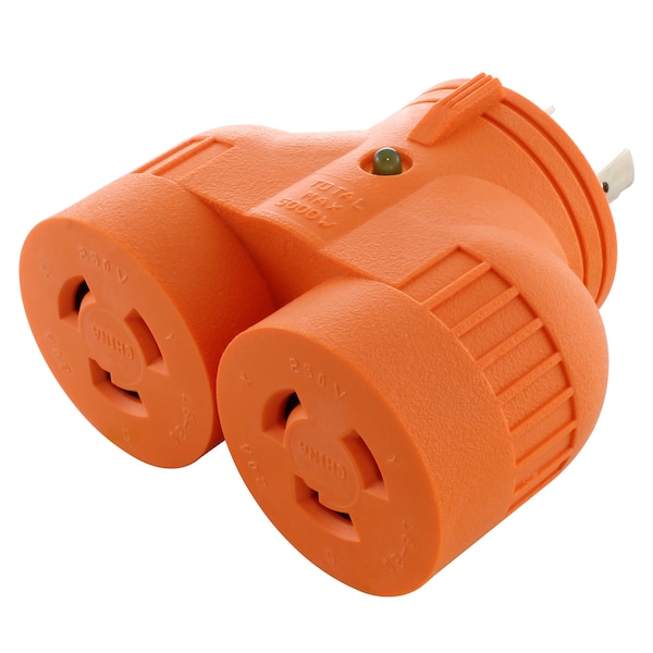 Ac Works Plug Adapter, L6-20R, L6-20P, L6-20P, L6-20P, Orange ADVL620L620 - main
